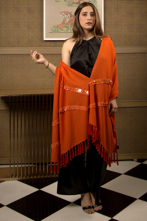 Lylaa | Embroidered Wool Silk Stole